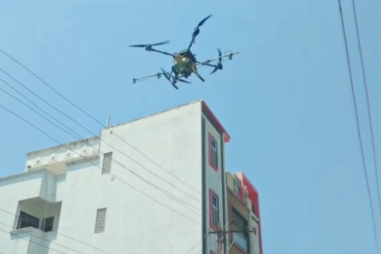 the virus sprayed with drones on the affected areas in nizamabad