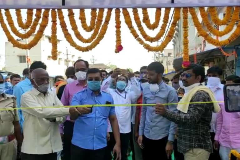 Installation of sanitizer spray tunnel in Saidapur town