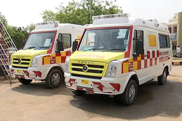 special vehicles arranged for taking swab samples for corona test