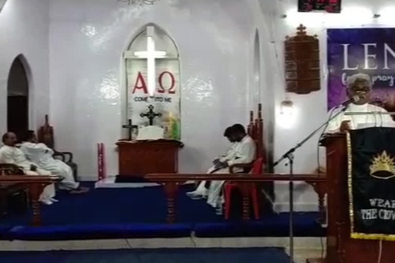 Good Friday celebrations in the church  devotees didnot attend due to lockdown