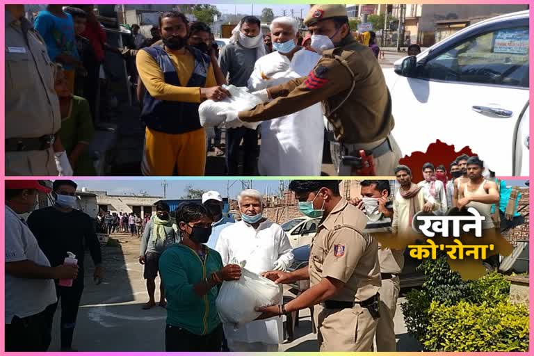 due to lockdown delhi police feeding 3 thousand people in Burari