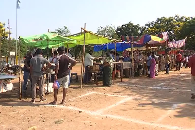 People bought  meat today because of Tomorrow is Sunday in rajamahendravaram