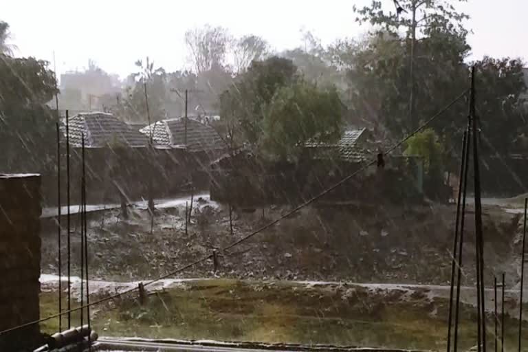 Heavy rain with hailstorm in Pakur