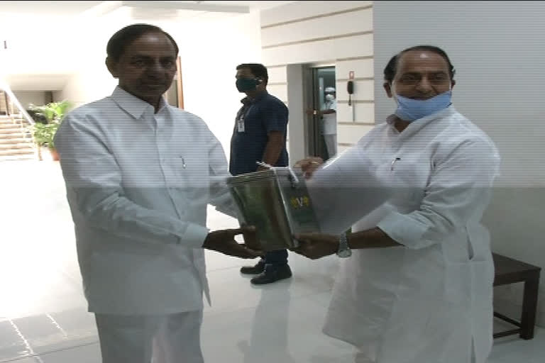 Minister Indrakaran Reddy sitaramula talmbral presented to CM KCR