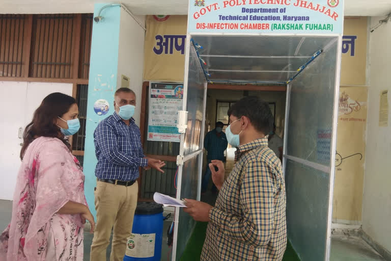 Sanitizer Chamber set up in Jhajjar Small Secretariat