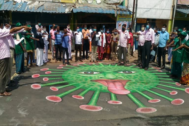 in-sirkazhi-people-took-the-pledge-to-raise-awareness-about-coronavirus-by-painting