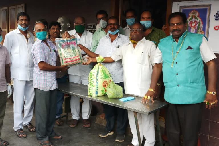 daily needs distributed to poor vysrais at raavulapalem east godavari