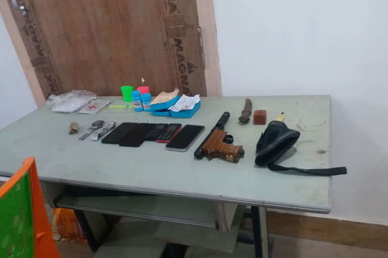 pistol and drugs recovered in dhemaji