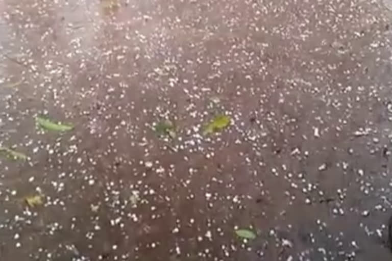 Hail rain in mahabubabad district