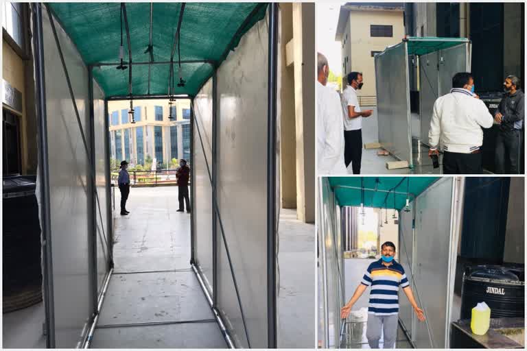 Sanitization tunnel in medical college nerchowk