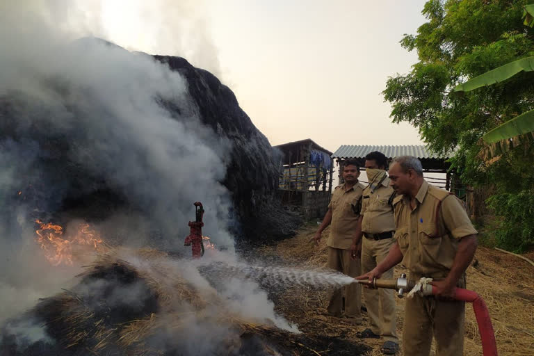 straw burning at challapalli