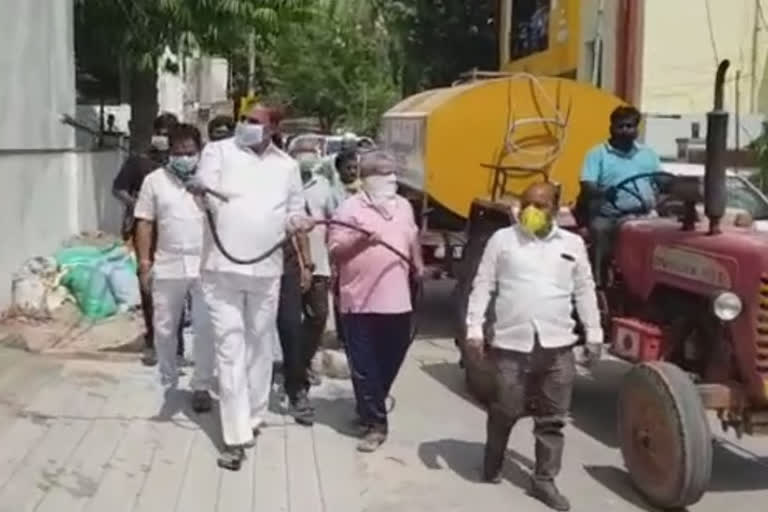 the government vipu Gandhi sprayed the chemicals in Sherlingampally