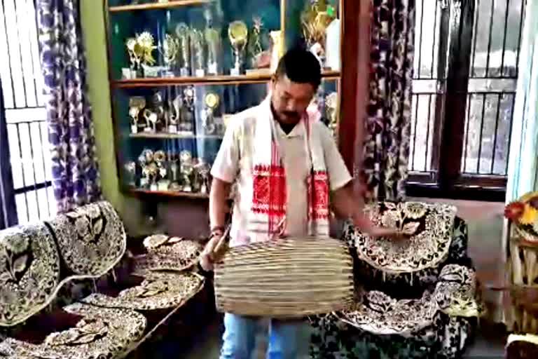 assamese traditional drum made by paper in dibrugarh