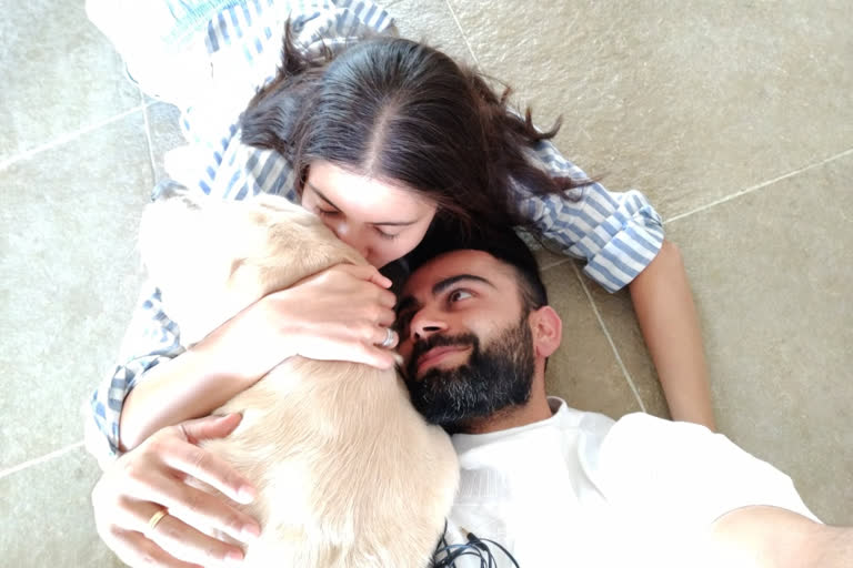 virat kohli, pic with wife anuska, kohli's pet dude, kohli with pet dog, ବିରାଟ ଅନୁଷ୍କାଙ୍କ ମସ୍ତି, ସାଙ୍ଗରେ ଅଛି ଖାସ ସାଥୀ, ବିରାଟଙ୍କ ପୋଷା କୁକୁର ଡ୍ୟୁଡ