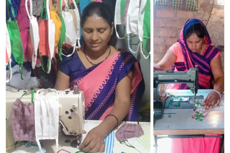 Women of Aajeevika Mission made 80 thousand masks in 10 days in bhopal