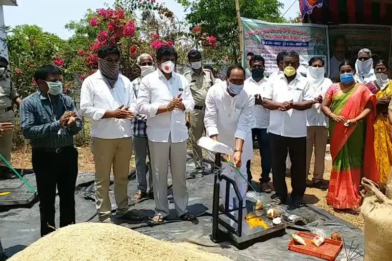 grain purchase centers at enkuru in khammam district