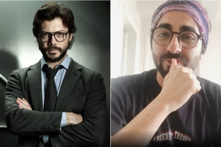 Ayushmann kurrana, Ayushmann kurrana plays bella ciao of money heist on piano, आयुष्मान खुराना, आयुष्मान ने पियानो पर बजाया शो 'मनी हीस्ट' का ट्रैक 'बेला सियाओ