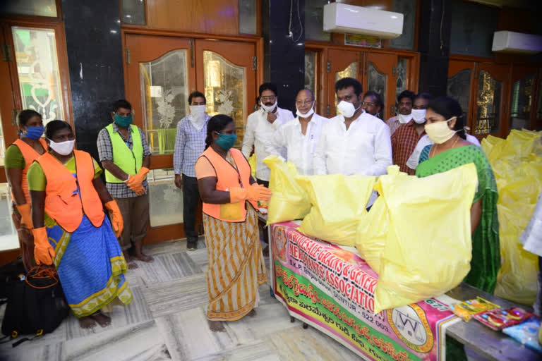 Distribution of  Essential Needs to Sanitary Workers in guntur