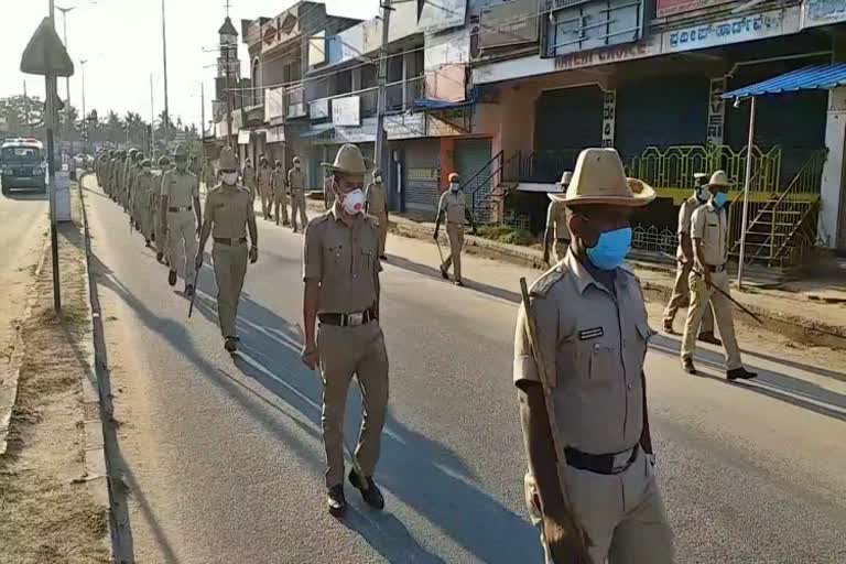 ಪಥ ಸಂಚಲನದ ಮೂಲಕ ಕೊರೊನಾ ಜಾಗೃತಿ