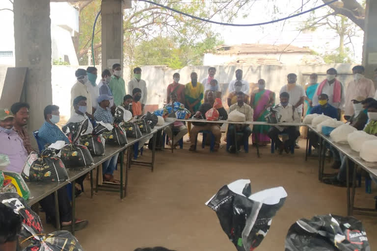 daily essentials distributed to the journalists by the municipal officers in warangal