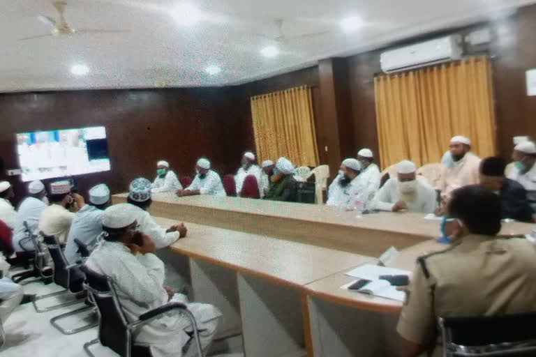 State Minister for Home Affairs Biswaraj Bommai interacts with scholars through video conferencing