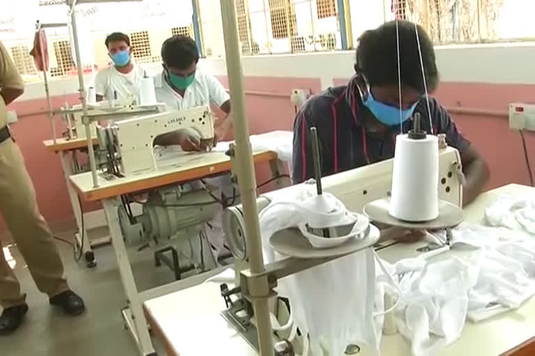 masks making by prisoners in vijayawada