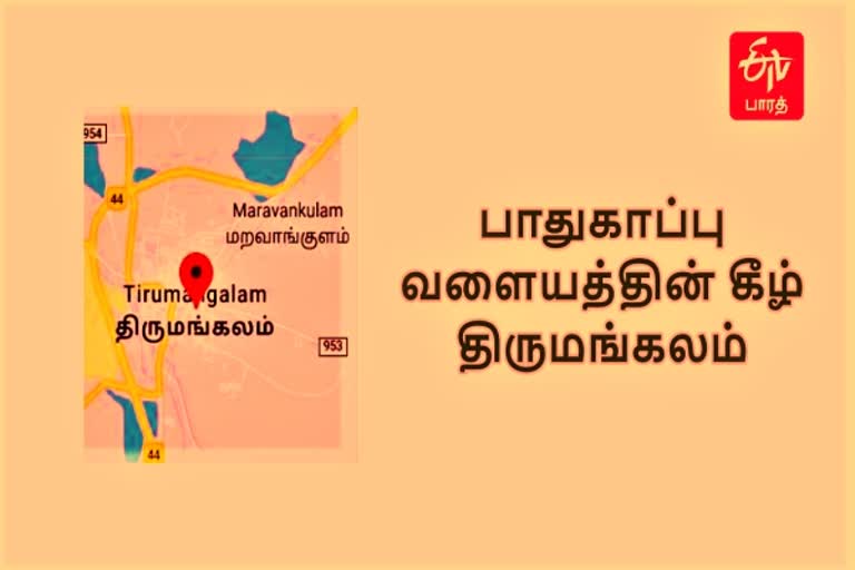 கரோனா உறுதி திருமங்கலம் தனிமை  Corona confirms Thirumangalam isolation  Thirumangalam isolation  திருமங்கலம் கரோனா உறுதி  மதுரை கரோனா பாதிப்பு  Madurai Corona affected  Madurai Isolation places  மதுரை தனிமைப்படுத்தப்பட்ட பகுதி