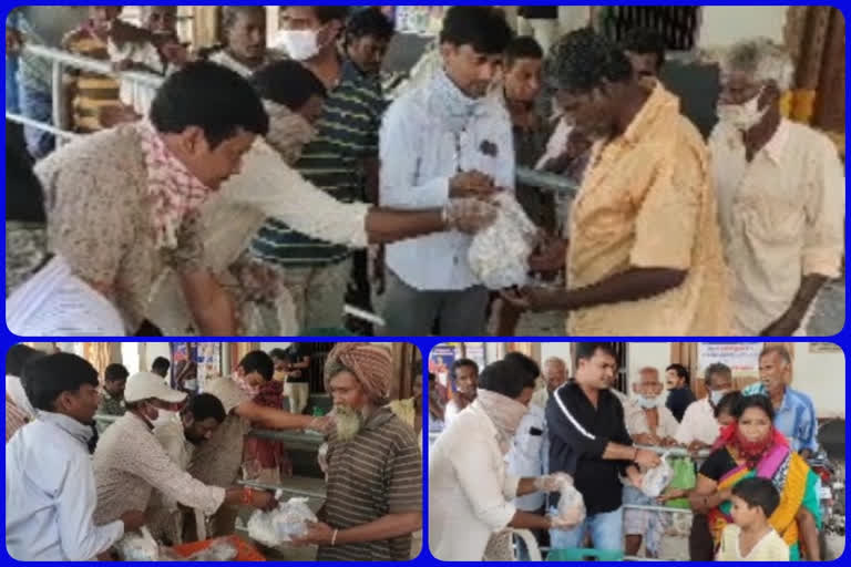 food distribution to needy at draksharamam at east godavari