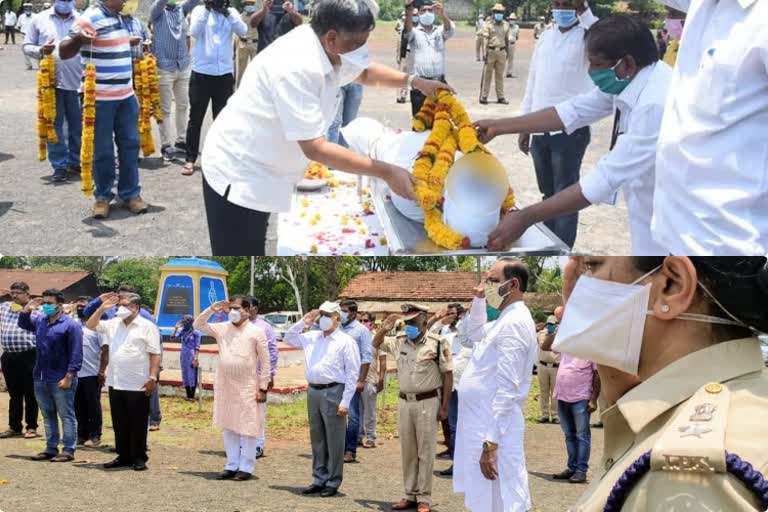 ಪಿಎಸ್ಐ ಶರೀರಕ್ಕೆ ಸಚಿವ ಶೆಟ್ಟರ್ ಅಂತಿಮ ನಮನ