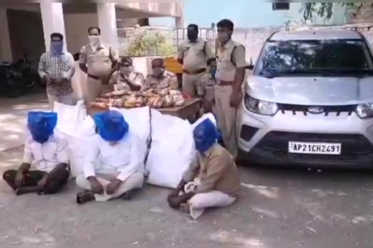 police ceazed gutka packets near mantralayam at kurnool district