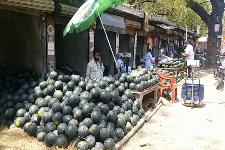 तरबूज व्यापारियों पर दिख रहा लॉकडाउन का गहरा असर