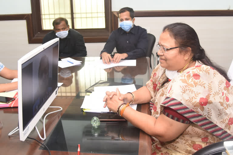 Minister Anila Bhendia discussed with media representatives through video conferencing