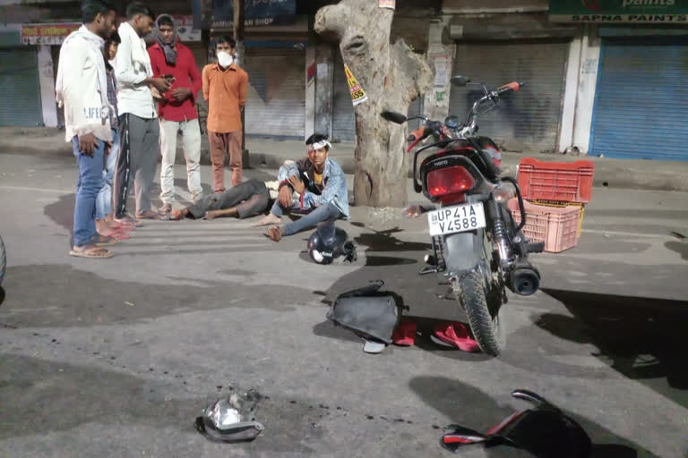 सीतापुर रोड स्थित नवीन गल्ला मंडी के पास हुआ हादसा.