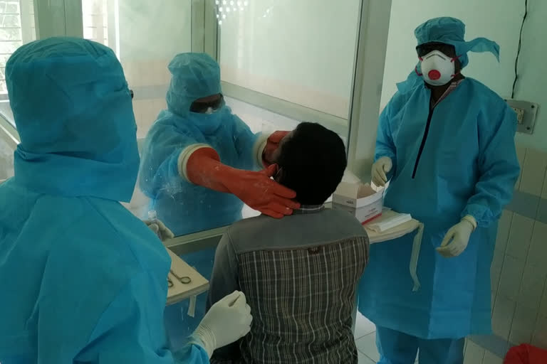 Covid-19 tests in hospital at amadalavalasa
