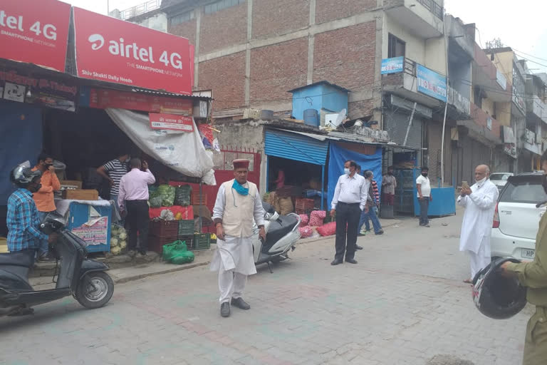 crowd in shops