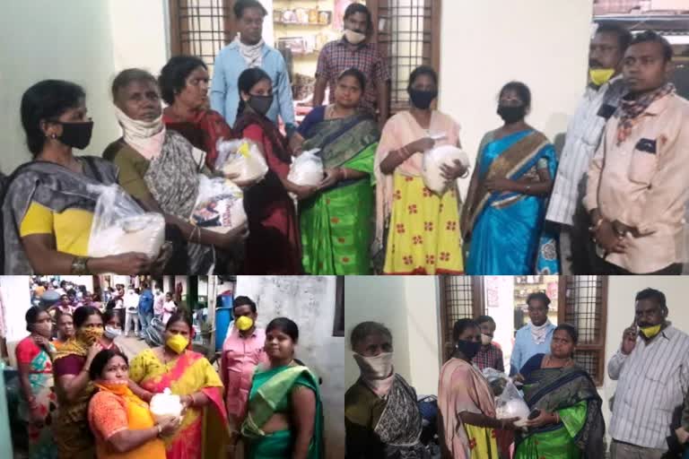 corporator kurma hemalatha distributed food items at bansilalpet secundrabad hyderabad district