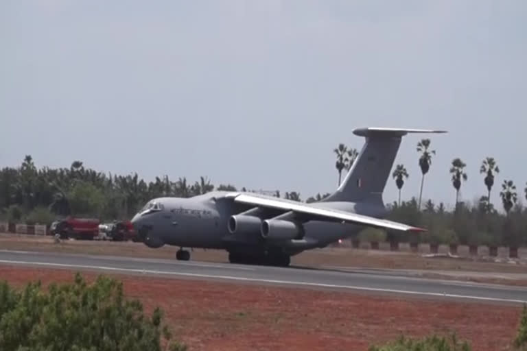 L-76 aeroplane landed with medication at vijayawada airport