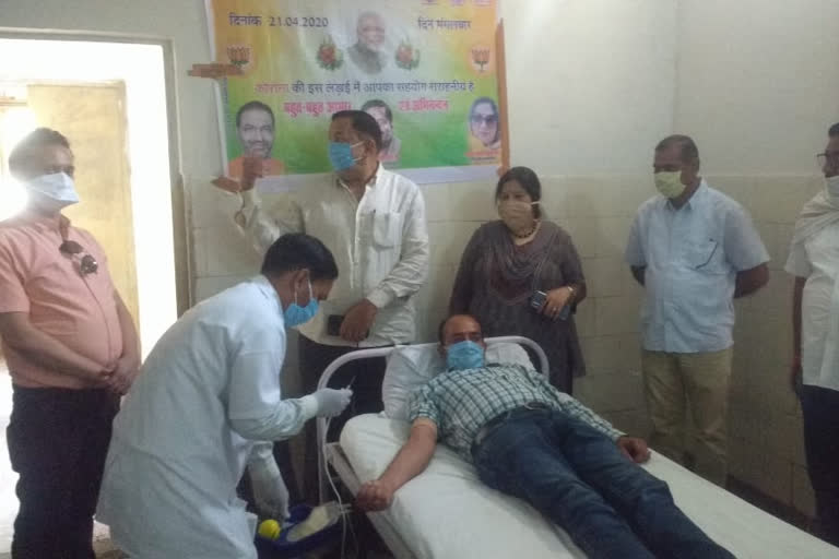 Blood donation camp was organized in which 55 people donated blood