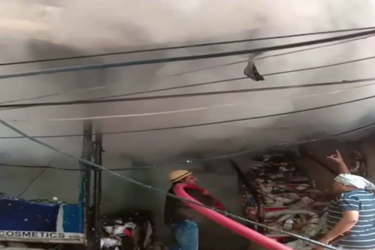 fire in  cosmetics shop sohna gurugram