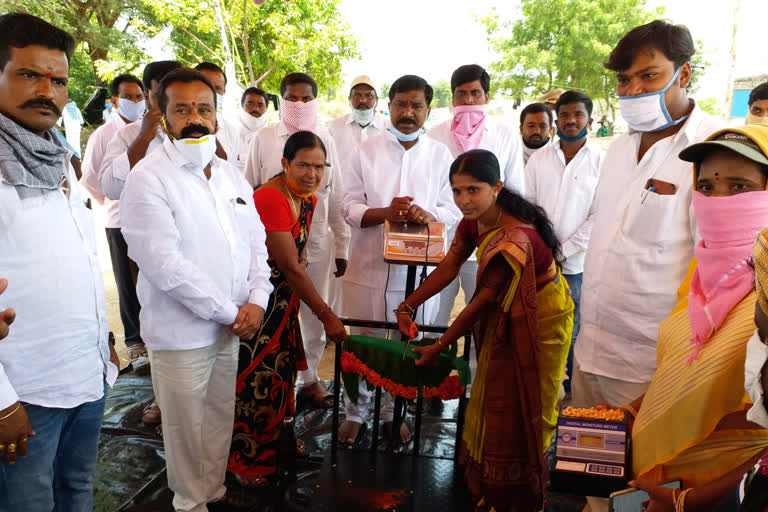 mla rajaiah inaugrated grain purchase center in chilpoor