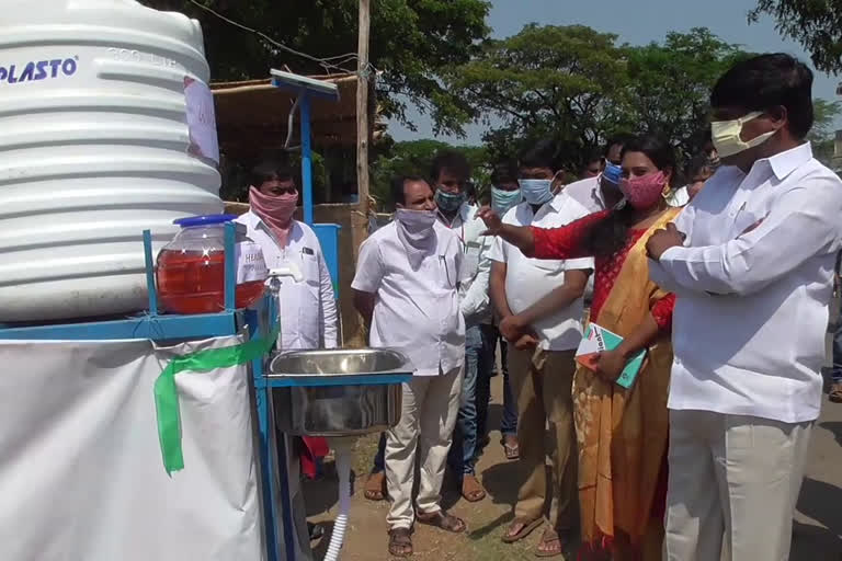 pedestal hand wash invented by warangal young man