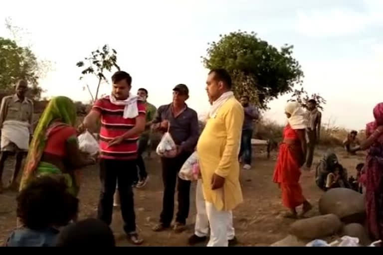 MLA son distributed essential material to tribals