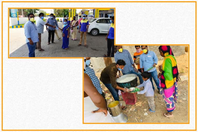 masks distribution to petrol bunk workers by nama muthaiah trust