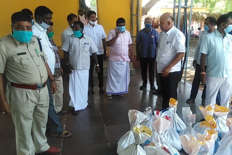 Distribution of groceries kit by BJP for home guards