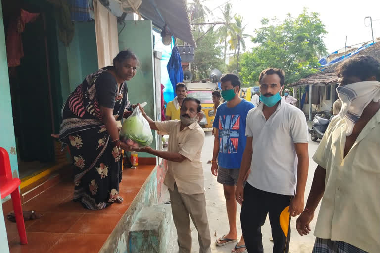 vegetables distributed by tdp in narasapuram west godavari district