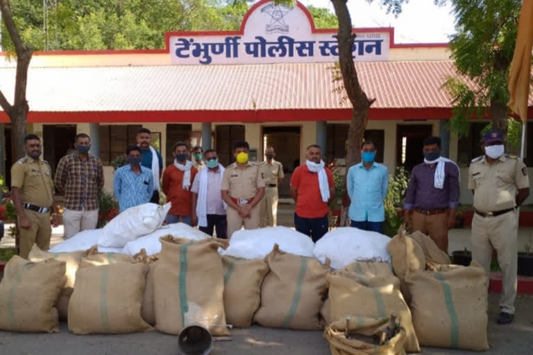 tembhurni police take action against illegal production of gutkha