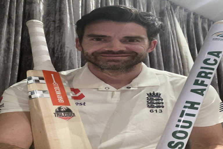 Combating COVID-19: James Anderson to auction signed Test shirt bat to raise funds