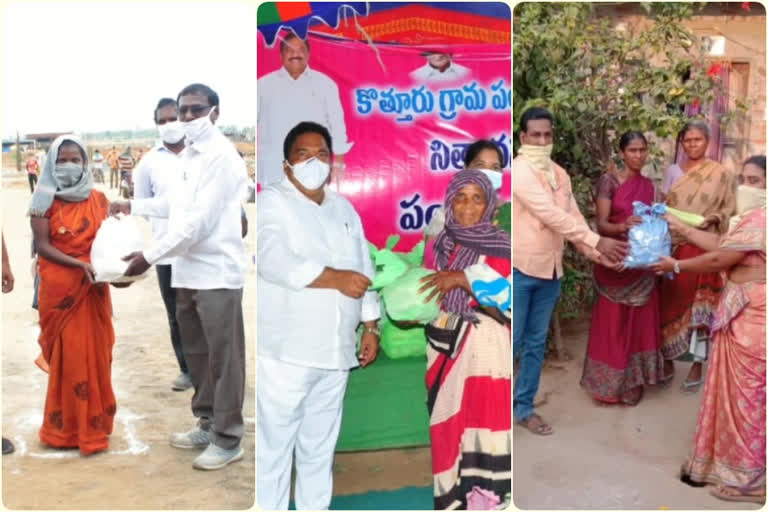 Donors supporting the poor in sattupalli