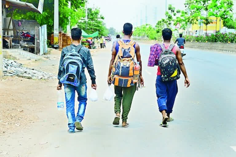 Three workers from Odisha state travel 195 km in 18 hours