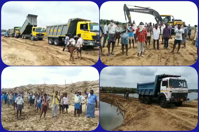 Sand excavation contrary to regulations at p. gannavaram in east godavari